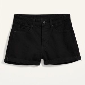 High-Waisted O.G. Cuffed Black Jean Shorts for Women -- 3-inch inseam- SIZE 2